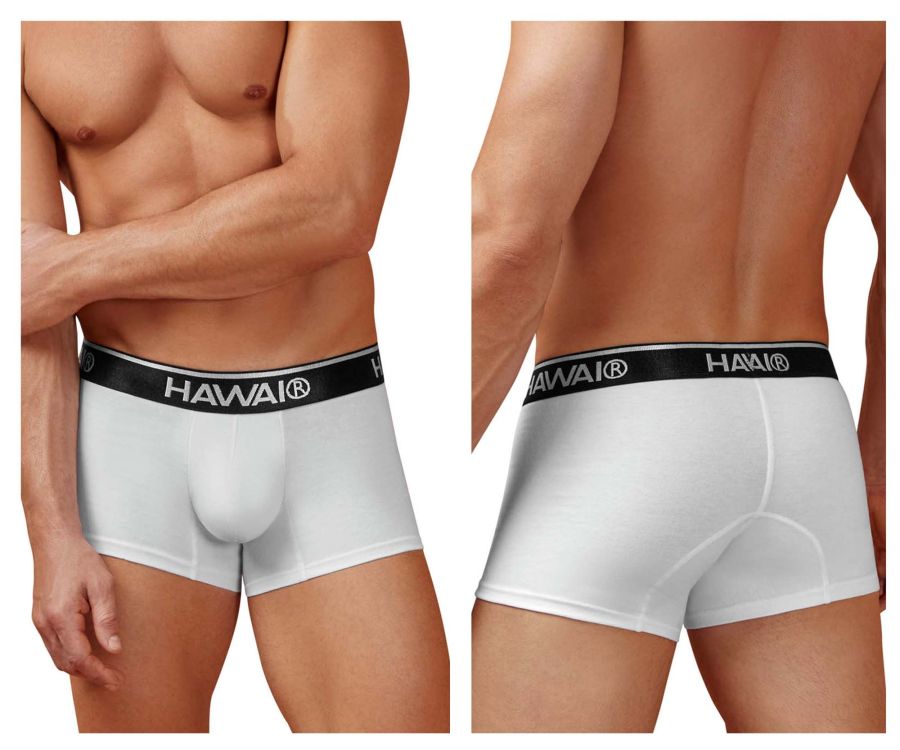 HAWAI 4986 Cotton blend Trunks Color White-01 - DealByEthan.gay loves HAWAI