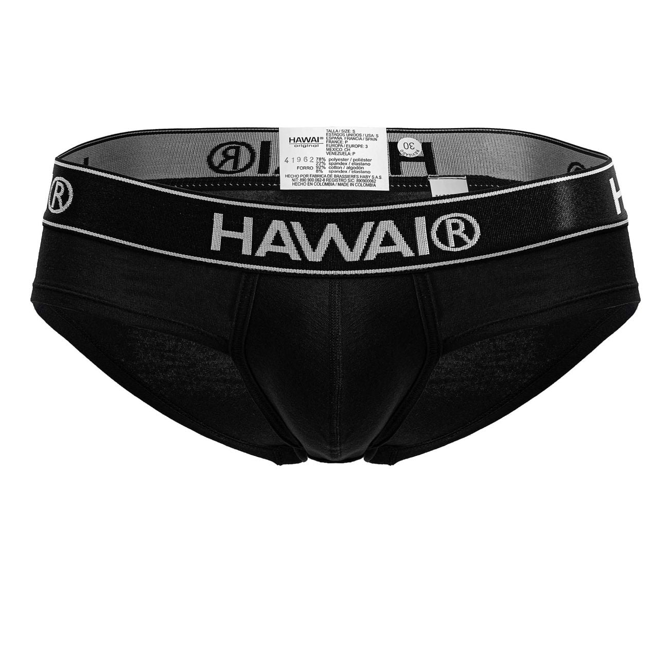 HAWAI 41962 Briefs de mezcla de algodón Color Negro-01