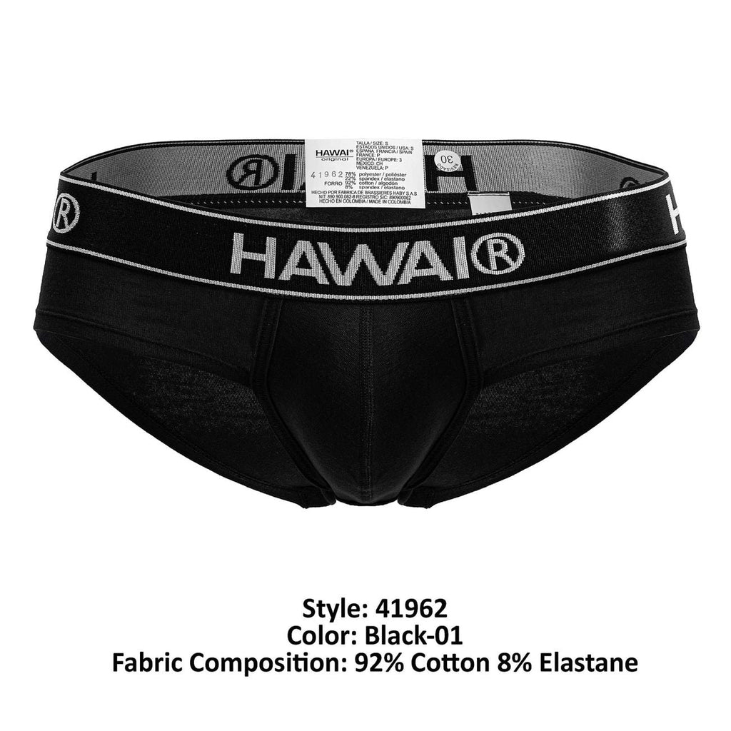 HAWAI 41962 Briefs de mezcla de algodón Color Negro-01