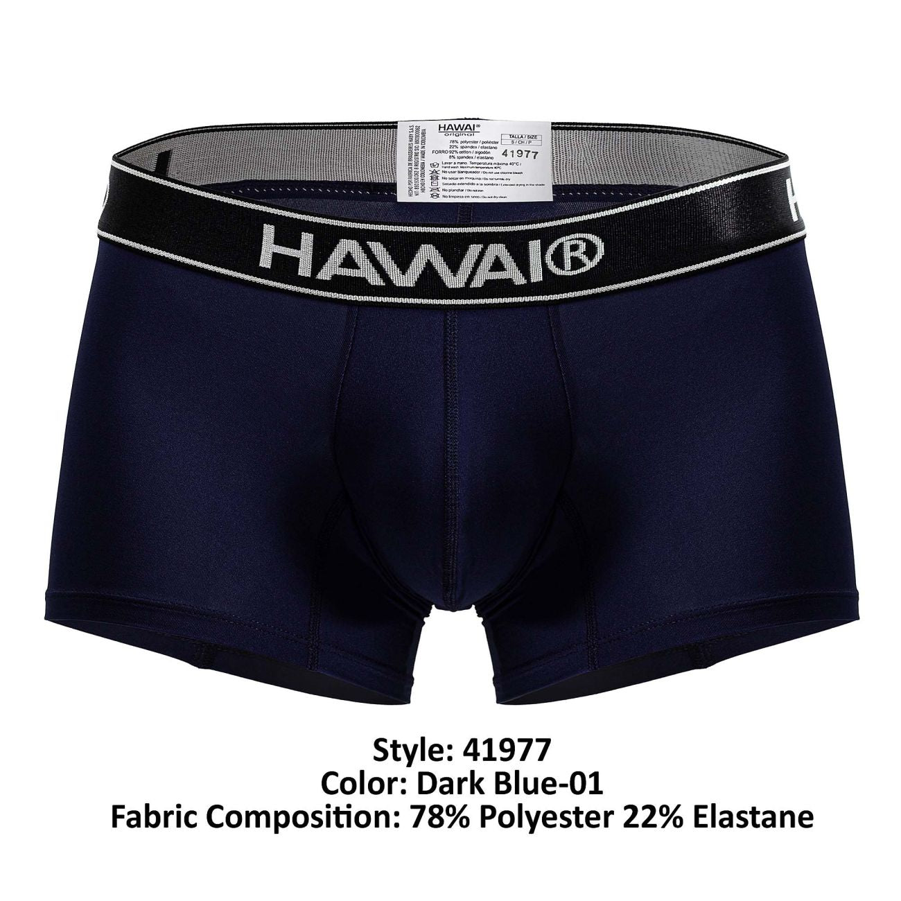 HAWAI 41977 Mikrofaser-Badehose, Farbe Dunkelblau-01
