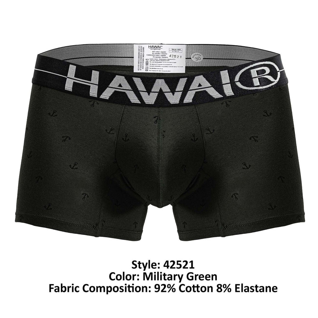 HAWAI 42521 Badehose aus Baumwollmischgewebe, Farbe Militärgrün
