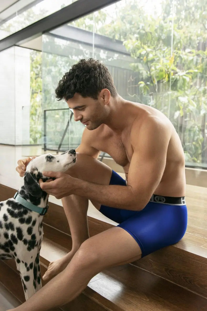 Ropa interior para hombre HAWAIR 41903, bóxers deportivos lisos en color azul real