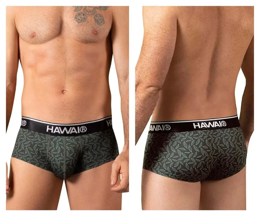HAWAI Men's Underwear 42380 Printed Briefs Color Green
