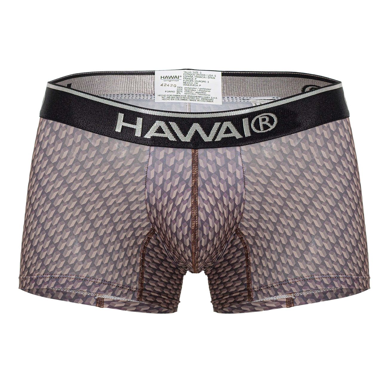 HAWAI 42420 Bedruckte Badehose Farbe Kakao