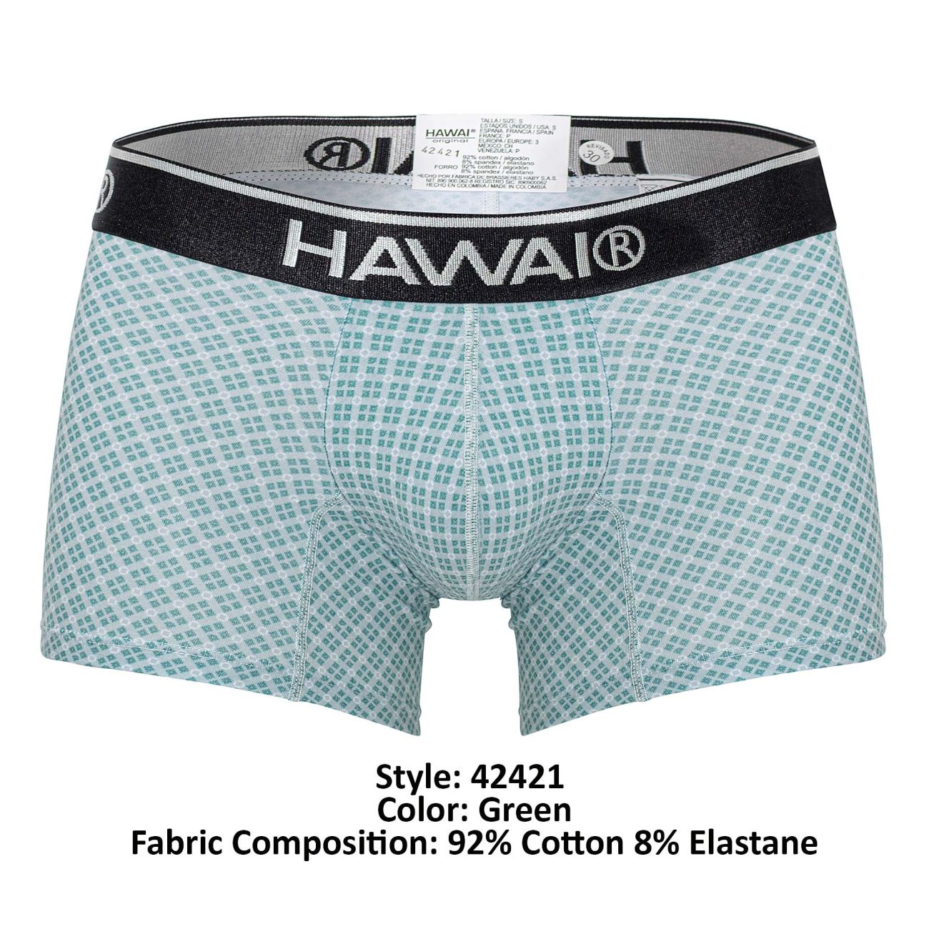 HAWAI 42421 Bedruckte Badehose Farbe Grün