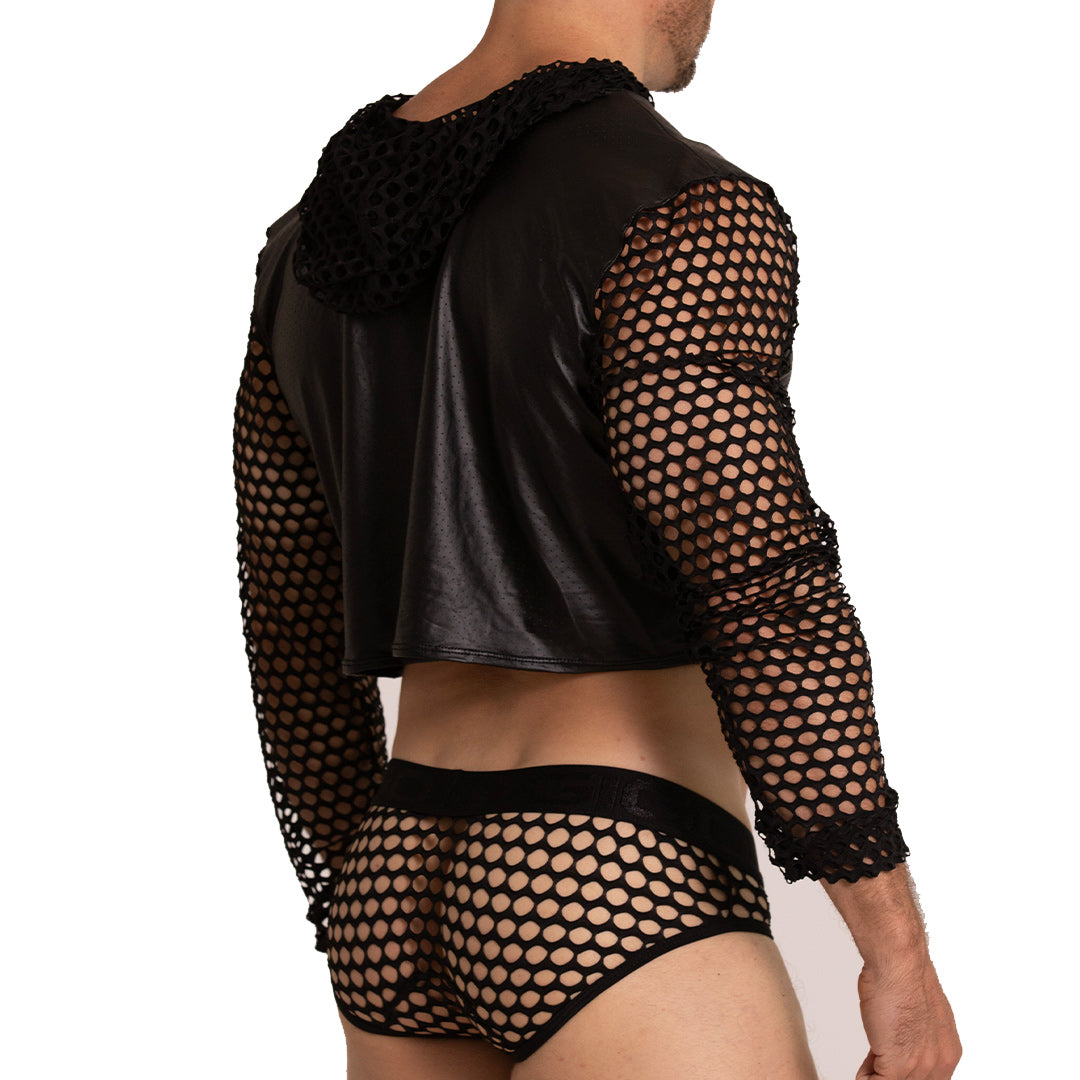 Hole Black Hoody Tshirt by Gigo Underwear - Hole Black Hoody Tshirt | Mens underwear by GIGO Underwear