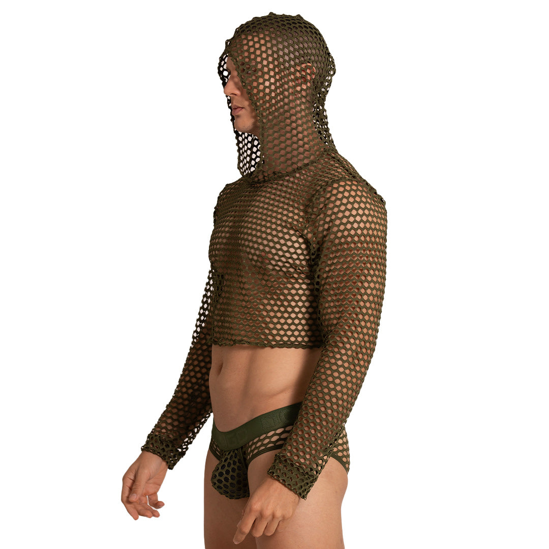 Hole Green Hoody Tshirt by Gigo Underwear - Hole Green Hoody Tshirt | Mens underwear by GIGO Underwear