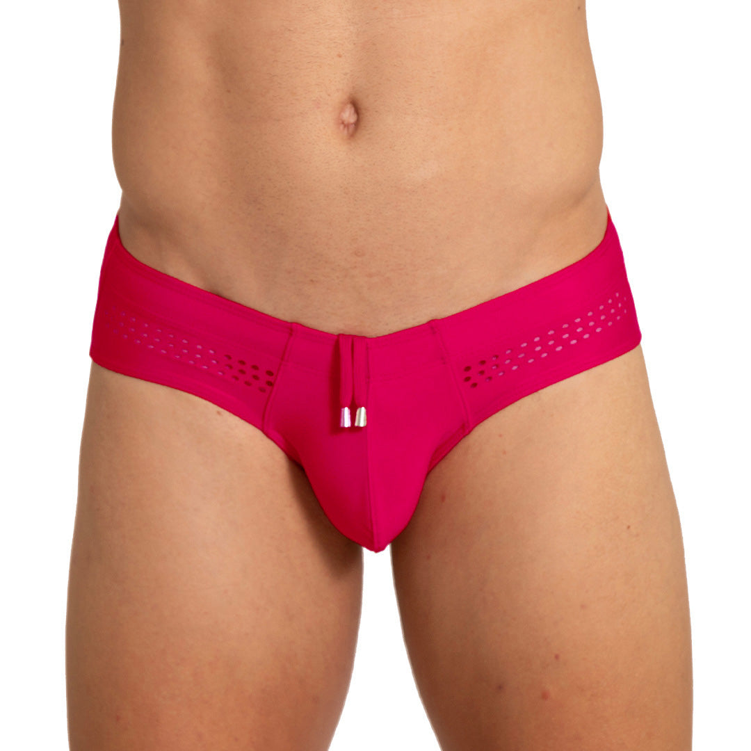 HOLE RED SWIM BRIEF - Red swimsuit for men with holes