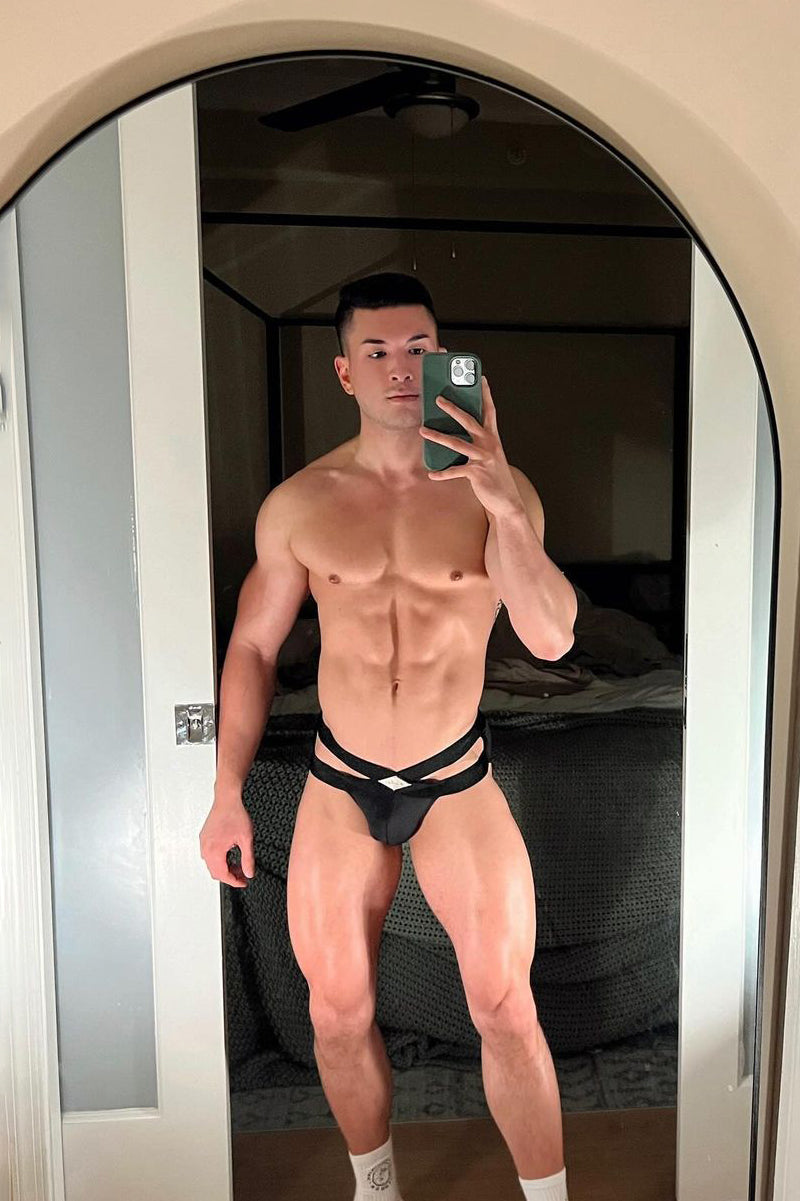 Hustler Cross Briefs - Obsidian Black - DealByEthan.gay loves JJ Malibu