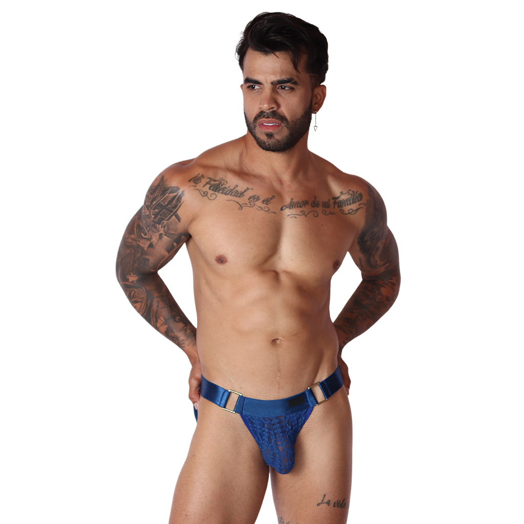 Illusion Blue Jockstrap on model by Gigo Underwear