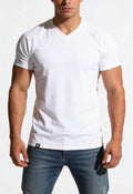 Jed North Men's V Neck Muscle-Fit T-Shirt - White