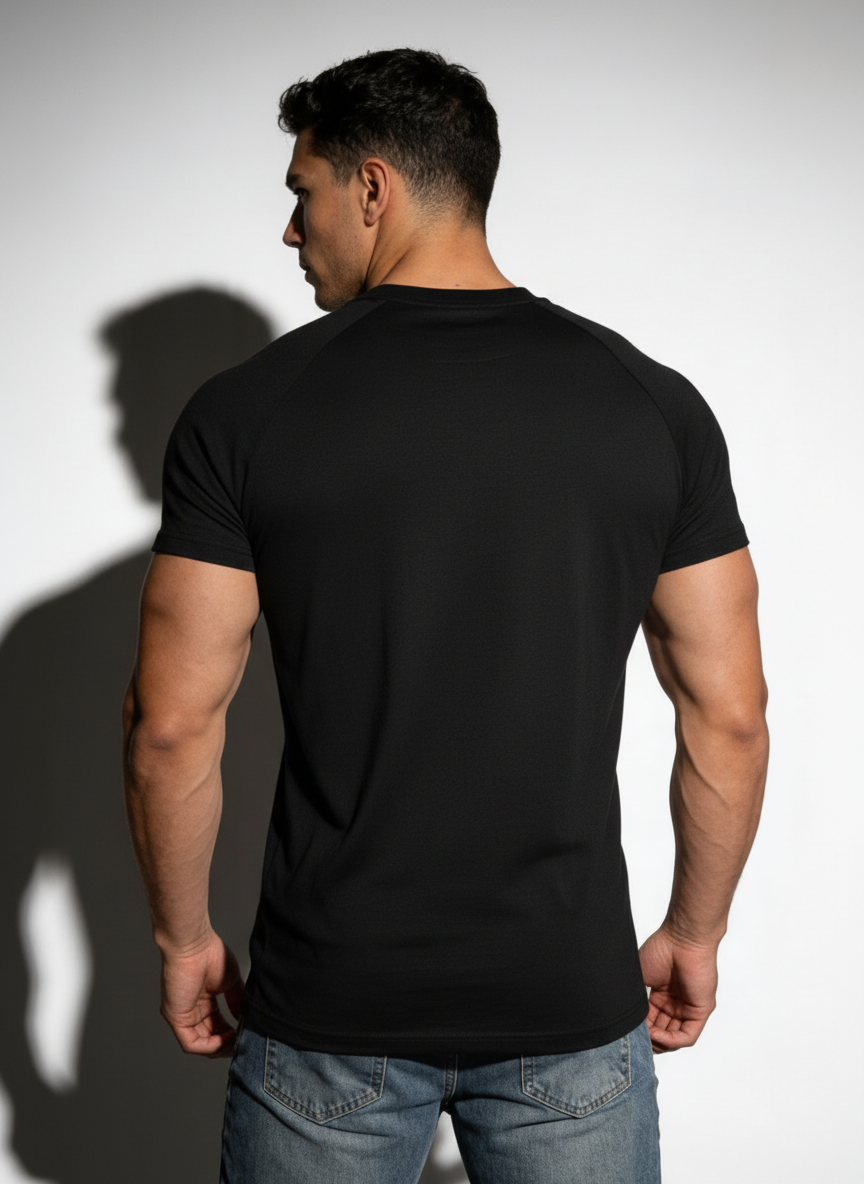 Jed North Men's V Neck Muscle-Fit T-Shirt - Black
