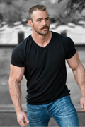 Jed North Men's V Neck Muscle-Fit T-Shirt - Black