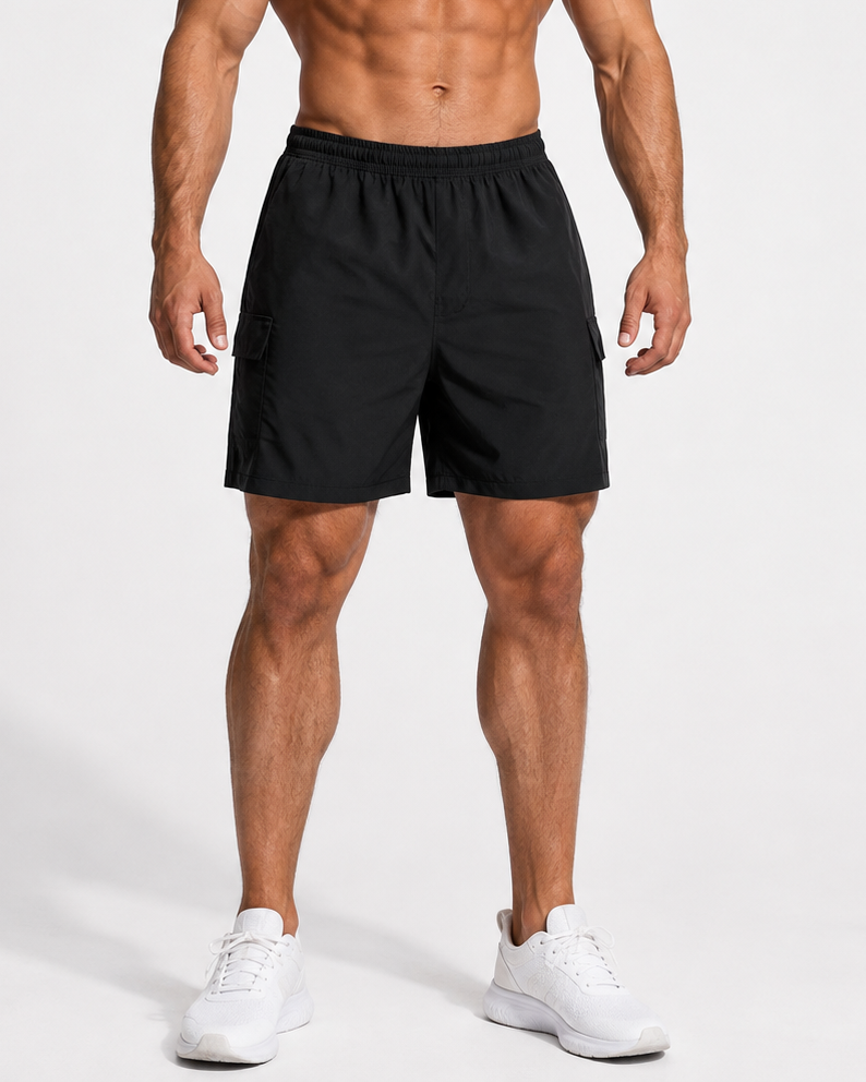 Jed North Trek 4.5" Cargo-Shorts – Schwarz