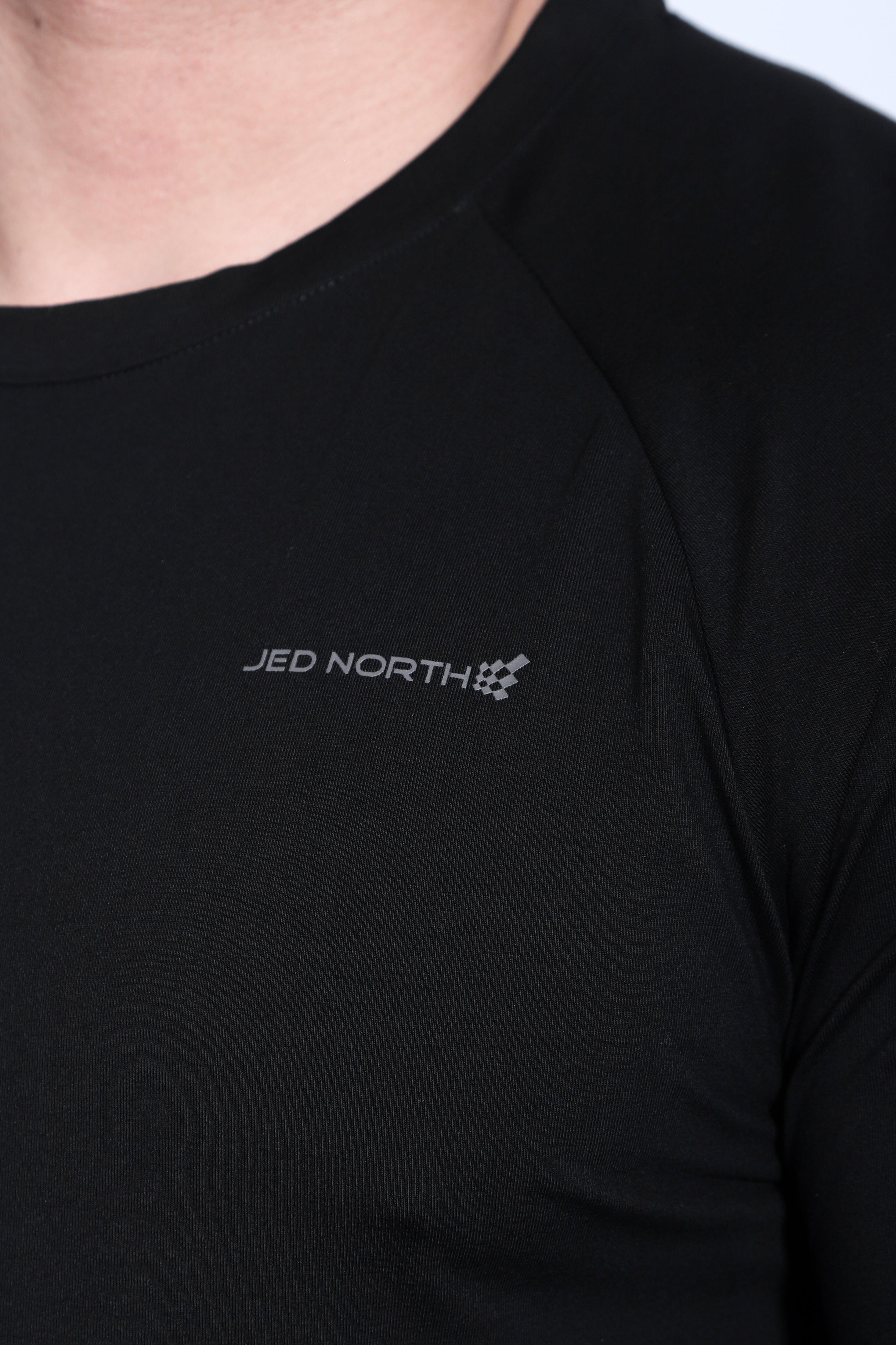 Jed North Titan Muscle-Fit Langarm-T-Shirt - Schwarz