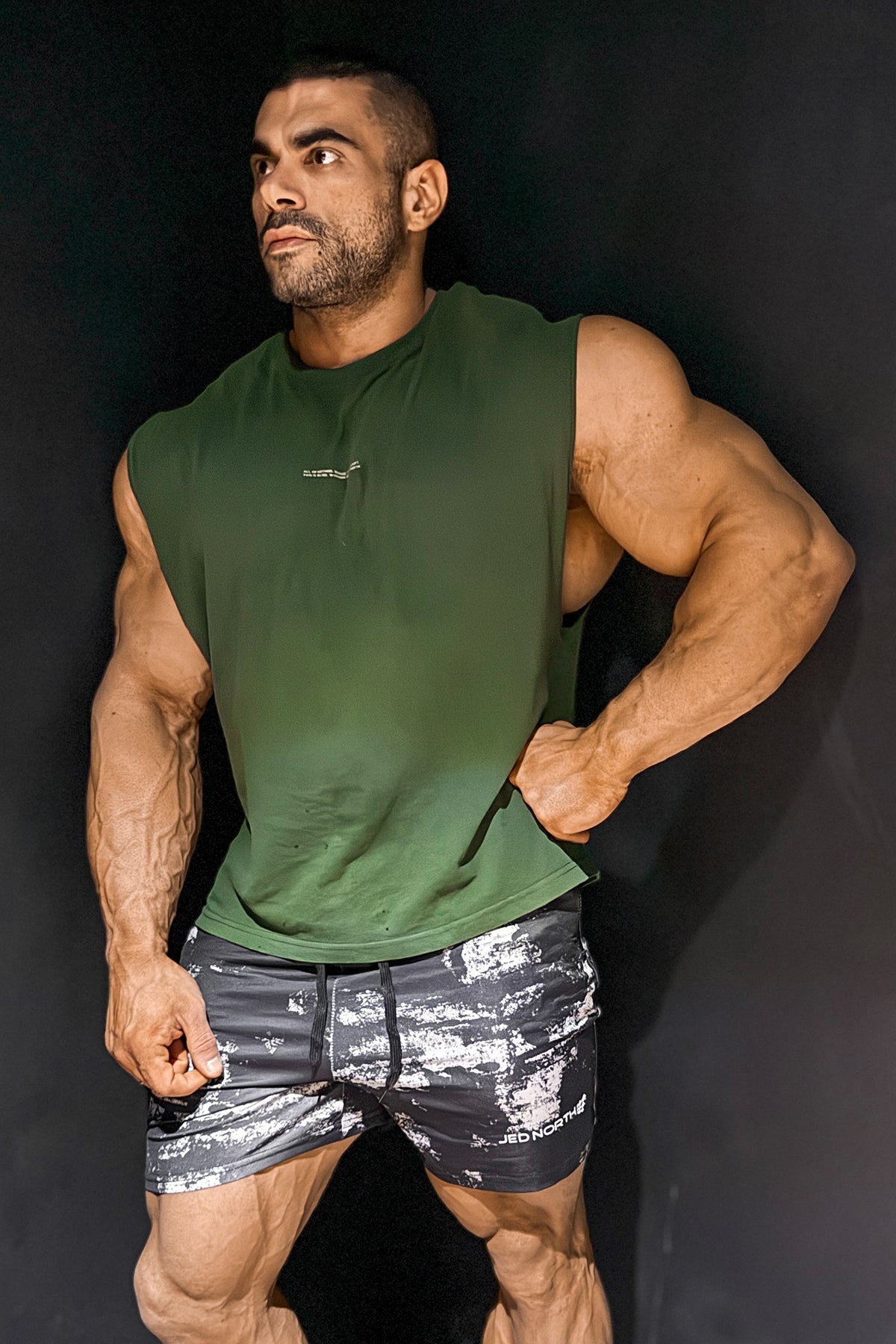 Jed North Men's Box Cut Muscle Tee - Forest Green
