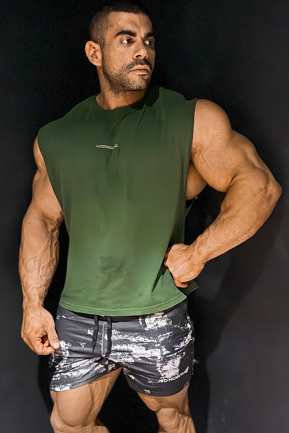 Jed North Men's Box Cut Muscle Tee - Forest Green
