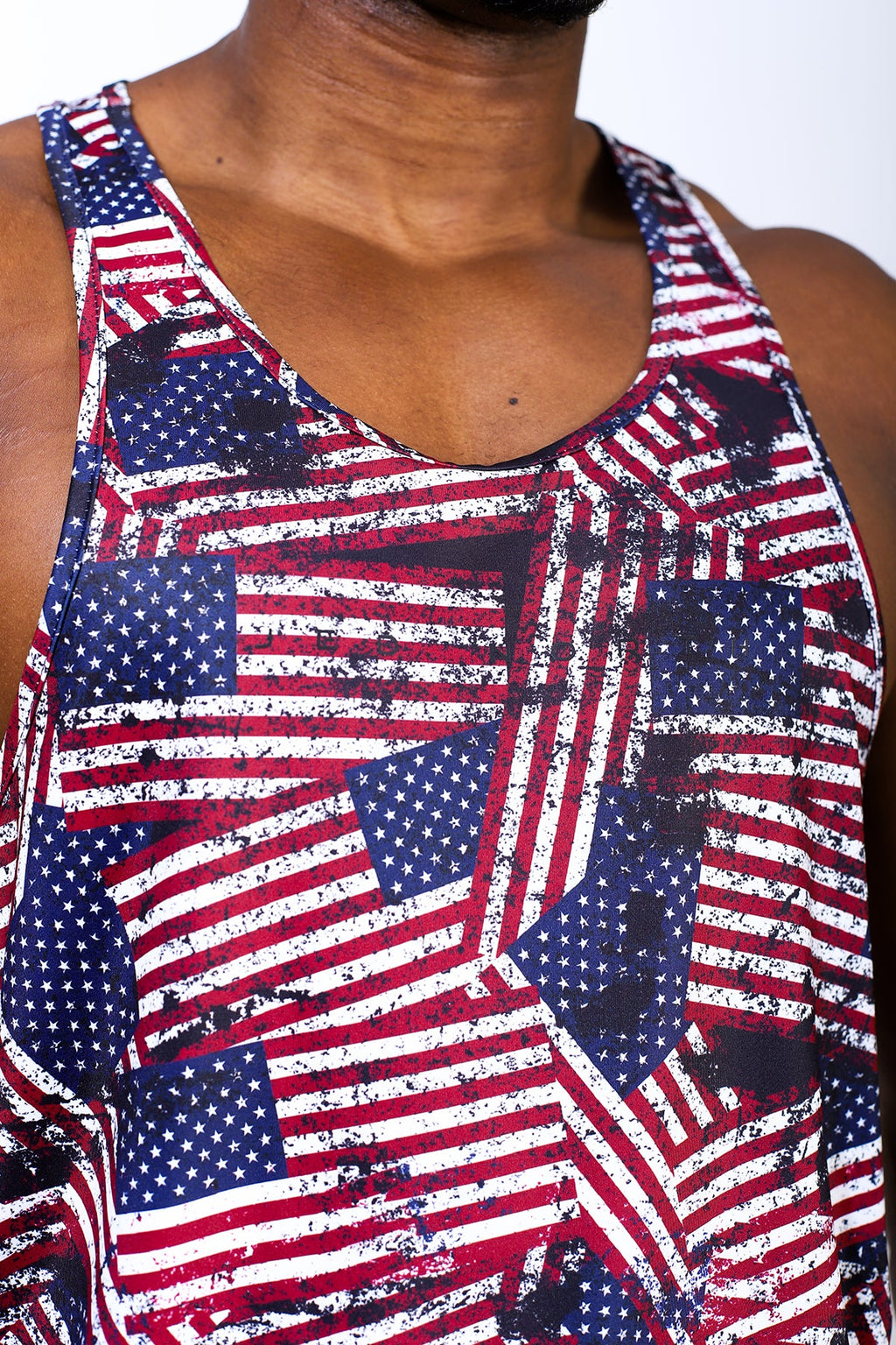 Jed North Men's Graphic Muscle Stringer - USA Flag