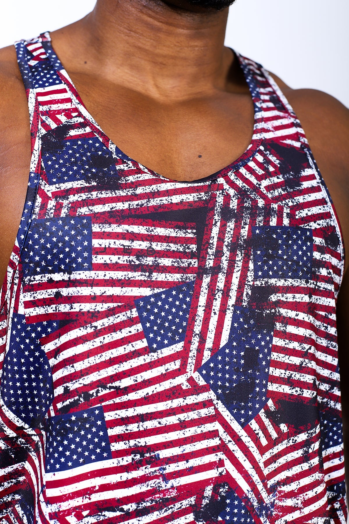 Jed North Men's Graphic Muscle Stringer - USA Flag