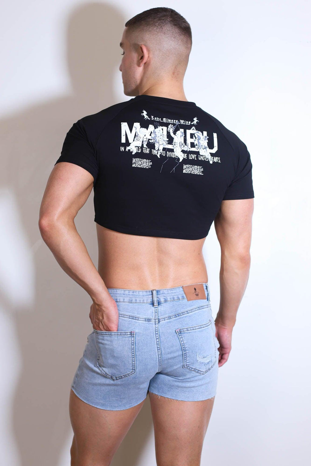 JJ Malibu Men's Muscle-Fit Crop TeeÂ  - Malibu Angel