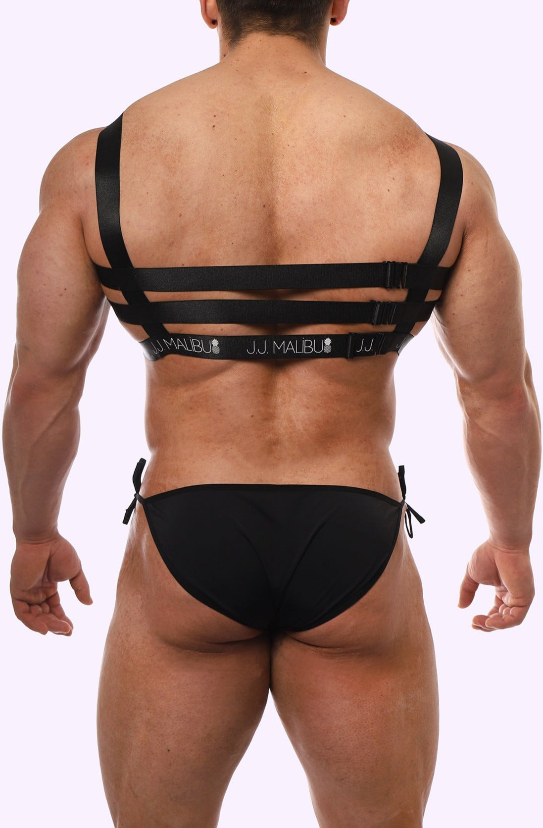 Stretchy Go-Go Party Boy Harness with Lined Ring Chest Design