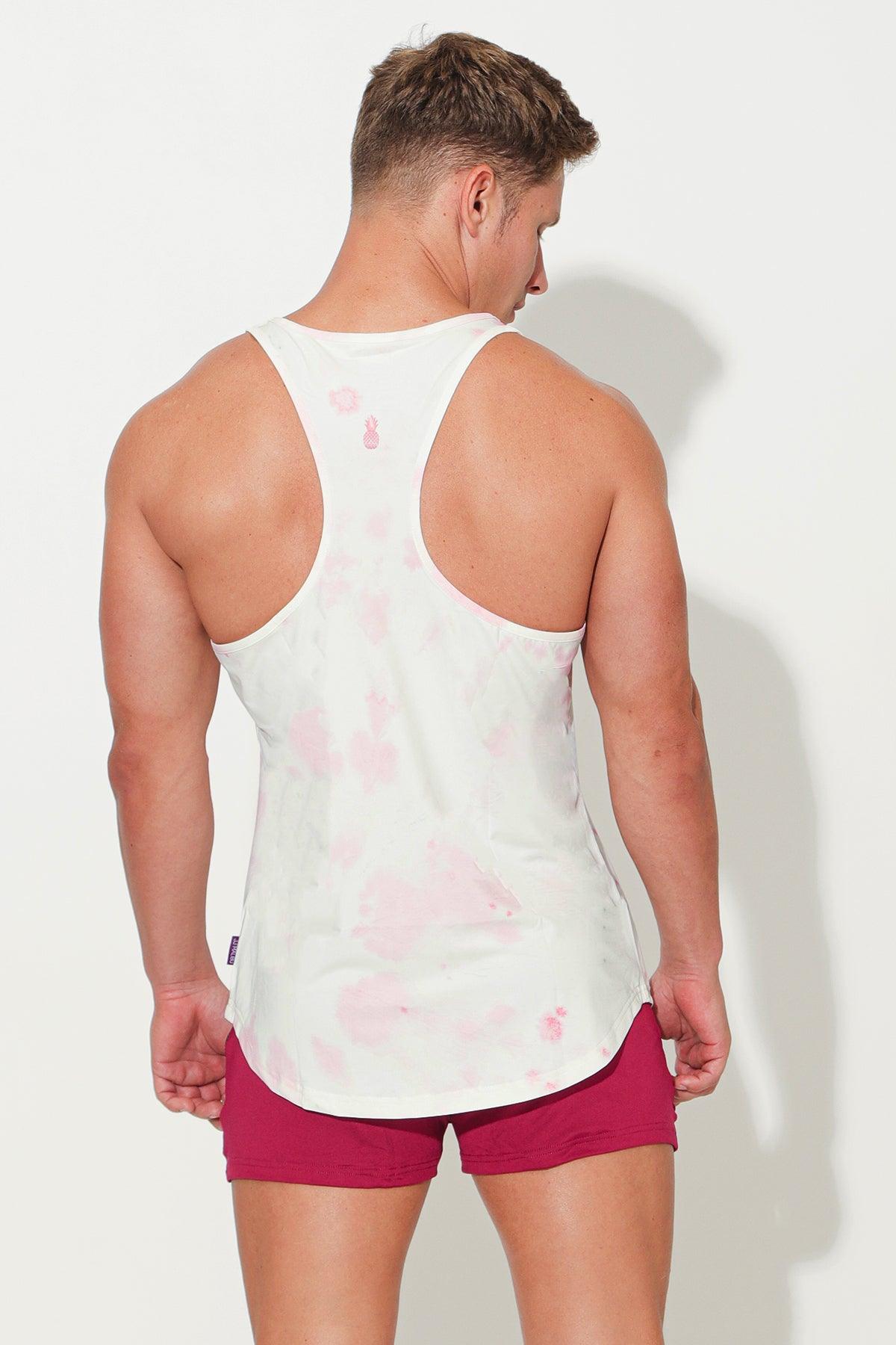 JJ Malibu Feel-Me Scoop Bottom Tank - Pink Tie Dye
