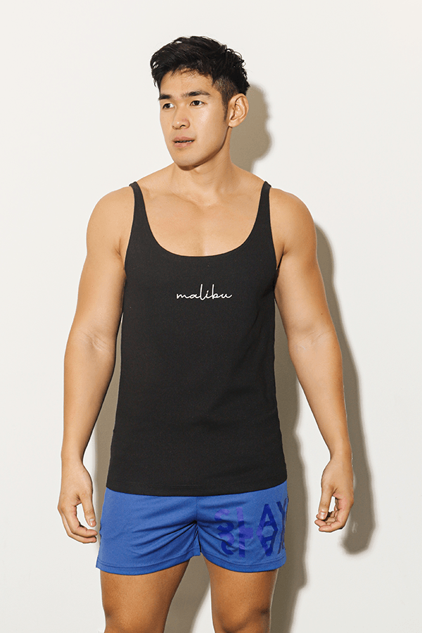 Mind in Malibu – Weit geschnittenes Tanktop - Schwarz