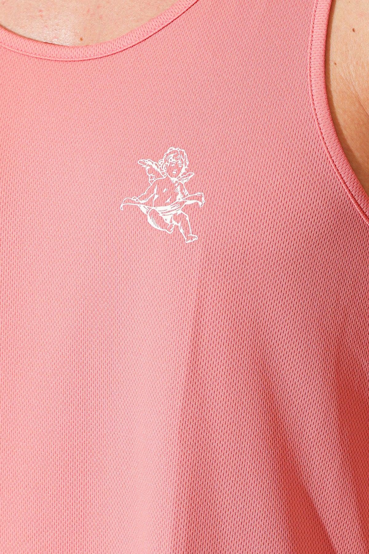 Camiseta sin mangas JJ Gym - Ángel rosa