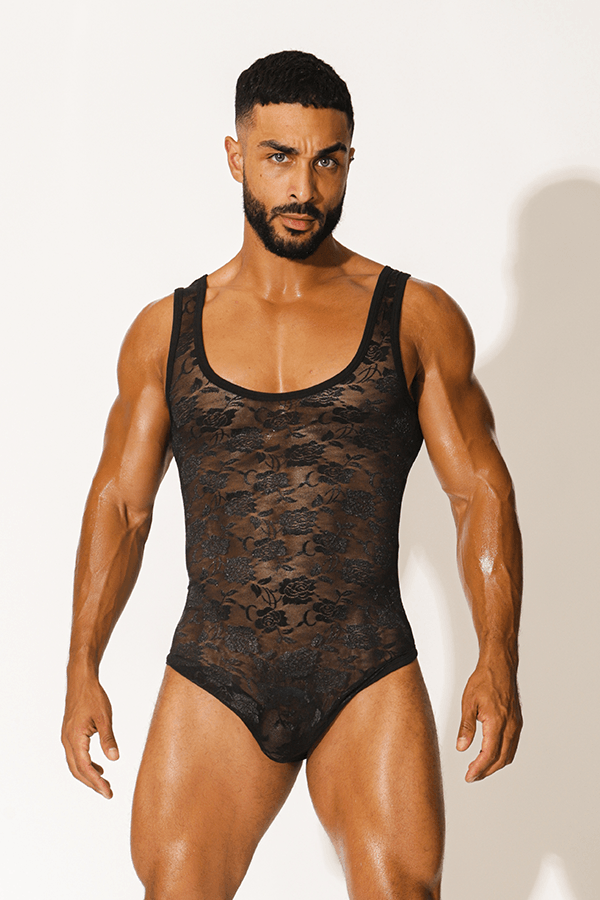 Body de encaje Kiss-It-Better - Negro