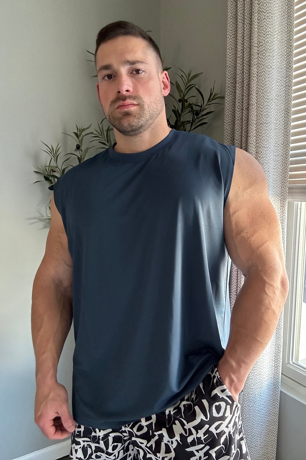 Jed North Men's JN Active Muscle Tee - Navy Blue