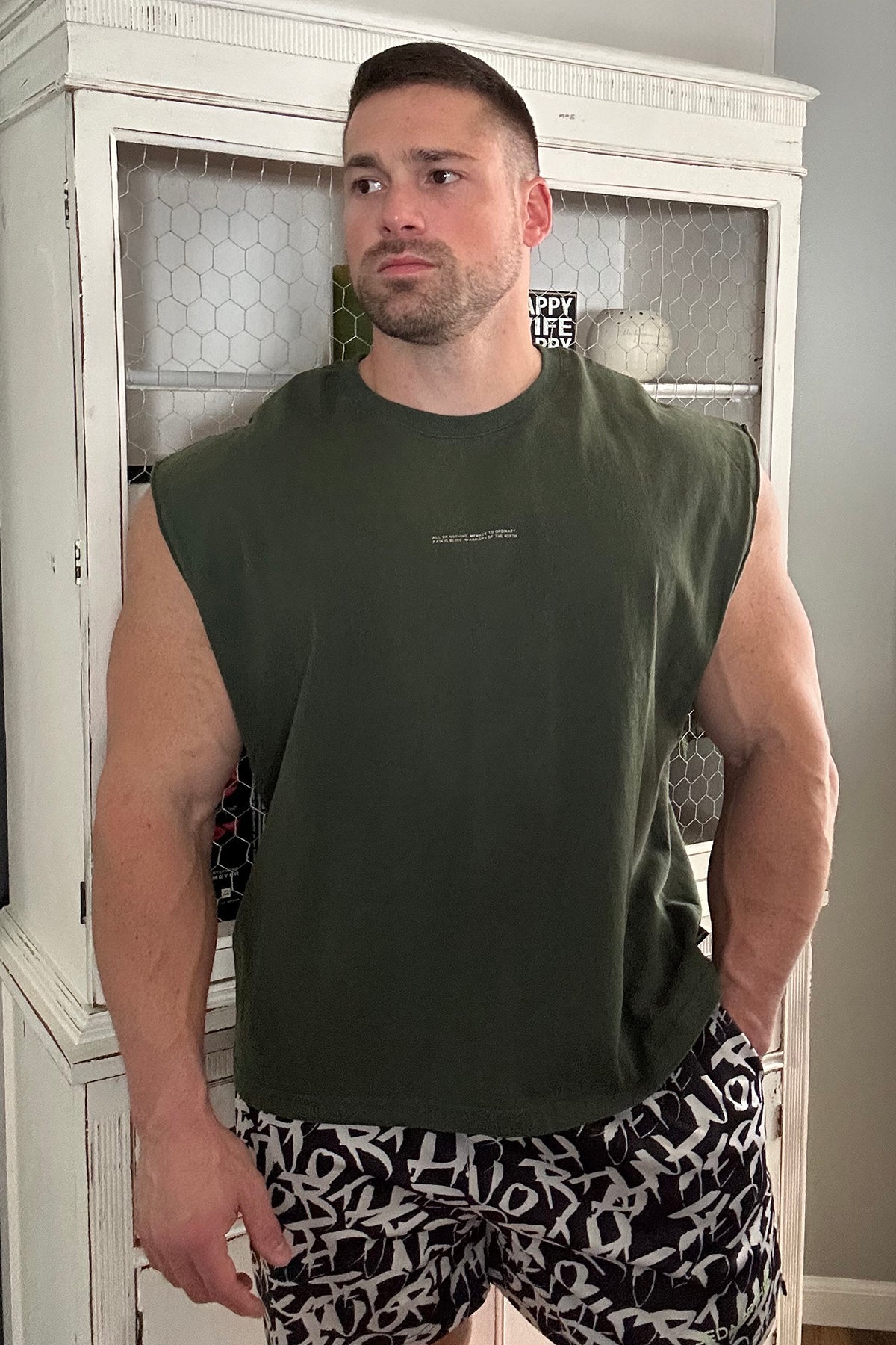 Jed North Men's Box Cut Muscle Tee - Forest Green