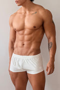 JJ Malibu Men's Stretch-It 2" Athletic Short Shorts - Off White