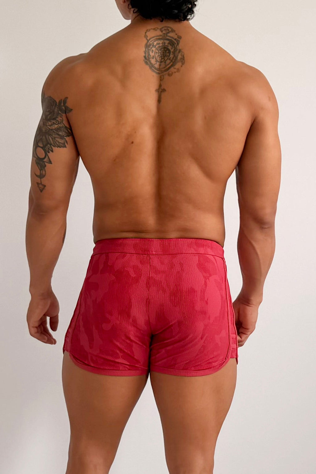 JJ Malibu Men's City Fit Drawstring Short Shorts - Strawberry Red