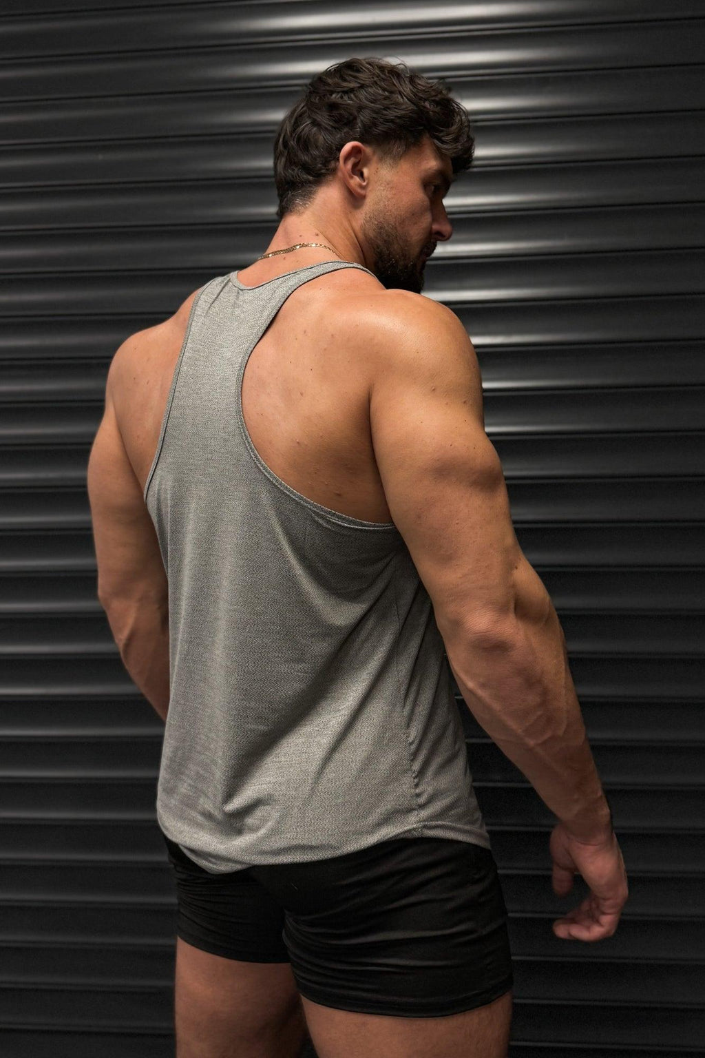Jed North Men's Performance Max Bodybuilding Stringer  - Heather Gray