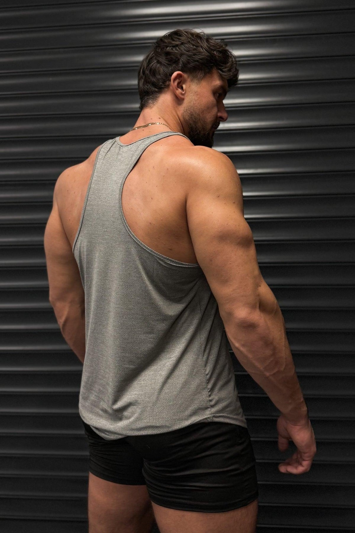 Jed North Men's Performance Max Bodybuilding Stringer  - Heather Gray