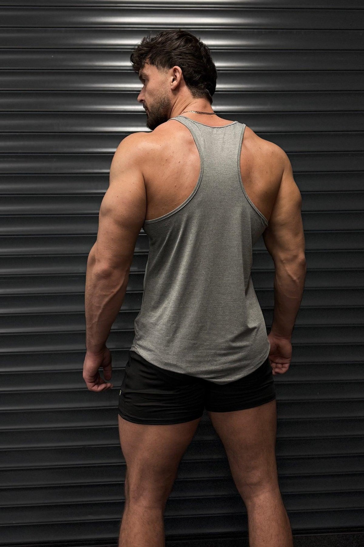 Jed North Men's Performance Max Bodybuilding Stringer  - Heather Gray