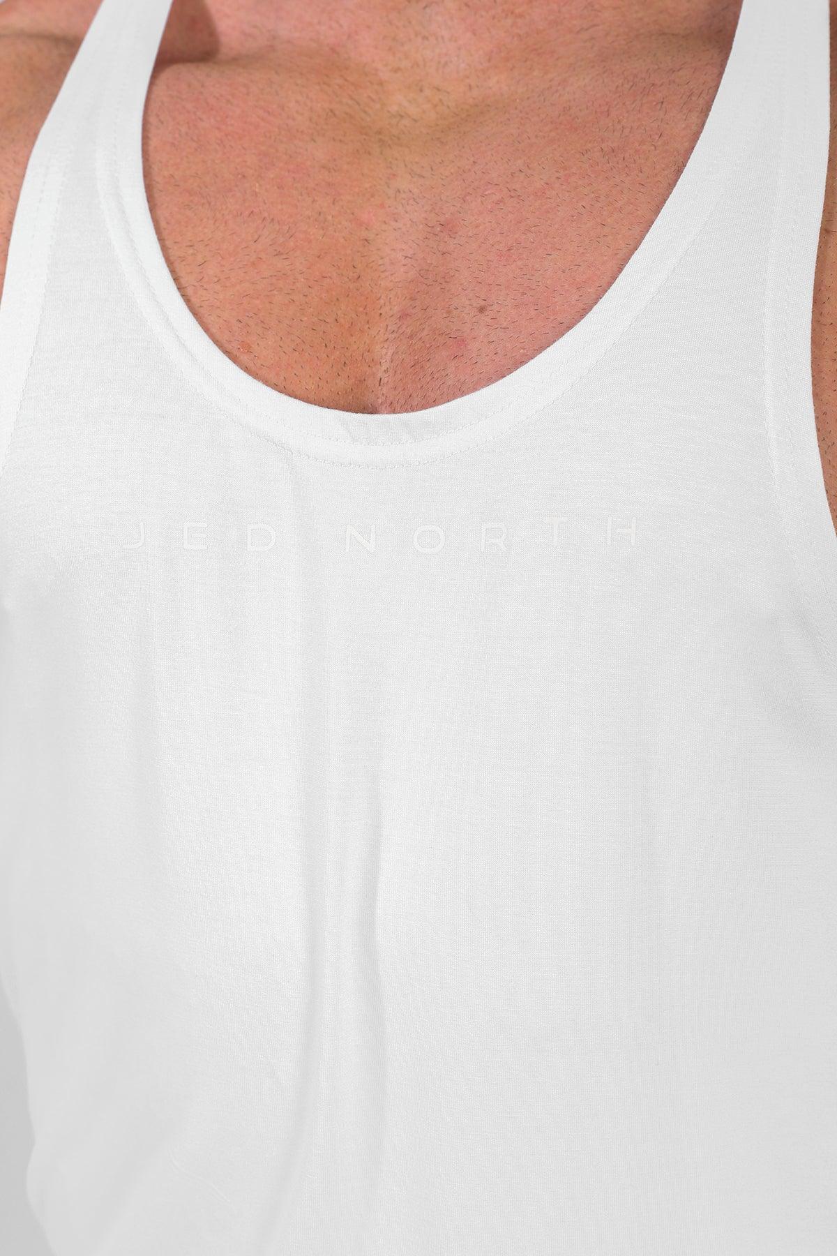 Jed North Men's Classic Bodybuilding Racerback Stringer -  Off White