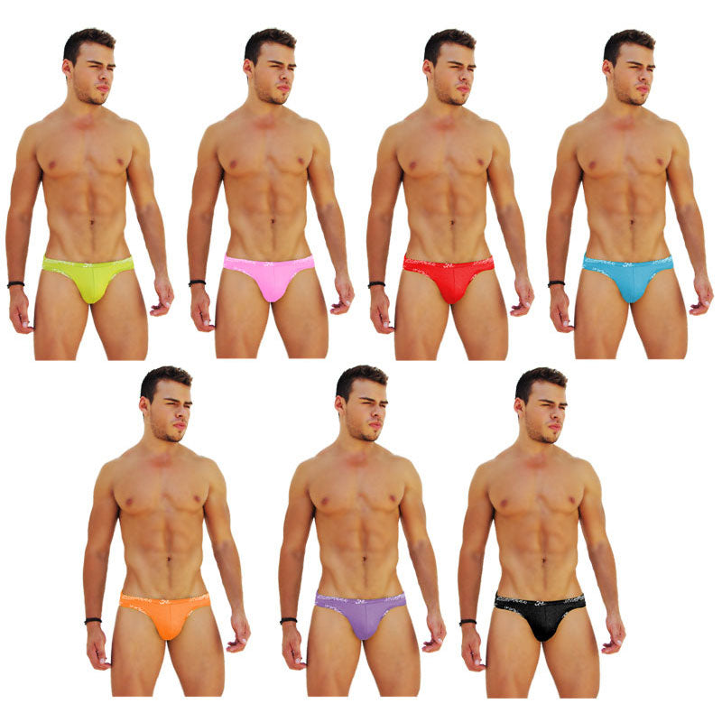 Icker Sea [7 Pack] Logo Trim Kiss My Ass Slip Bikini Underwear Assorted Colours COI-14-COLORS-02-ALL - DealByEthan.gay loves Icker Sea