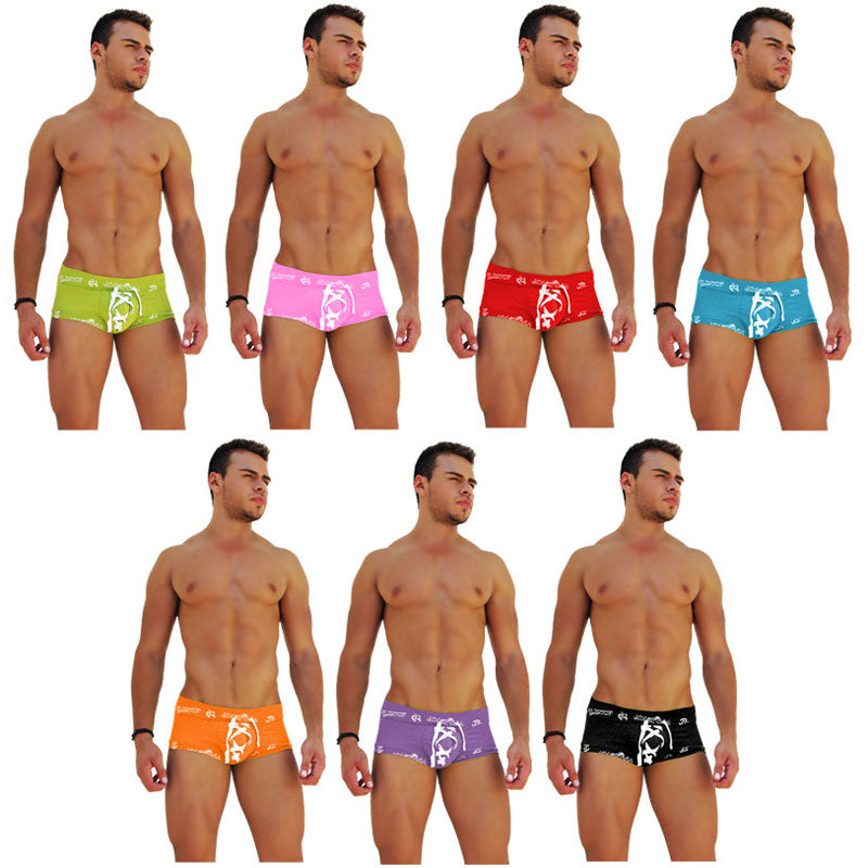 Icker Sea [7 Pack] Logo Trim Lace Front Boxer Brief Underwear Assorted Colours COI-14-COLORS-07-ALL - DealByEthan.gay loves Icker Sea