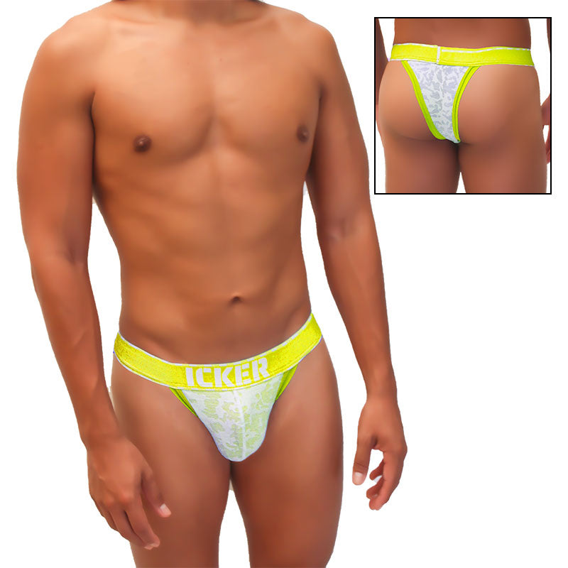 Icker Sea Acid Mesh Piping Cheeky Tanga Bikini Underwear Mango COI-21-03 - DealByEthan.gay loves Icker Sea