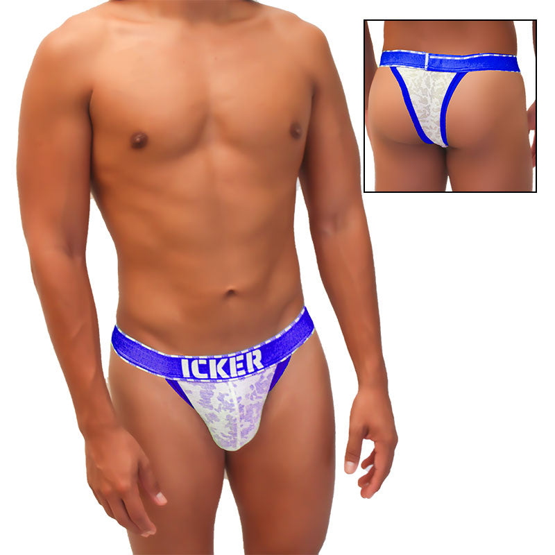Icker Sea Acid Mesh Piping Cheeky Tanga Bikini Underwear Royal Blue COI-21-03 - DealByEthan.gay loves Icker Sea