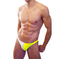 Bright neon yellow and white two-tone Icker Sea bicolor thong swimwear designed for swimwear use COB-12-24