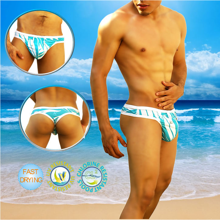 Icker Sea Blue Waves Tanga Thong Swimwear COB-14-BW01 - DealByEthan.gay loves Icker Sea