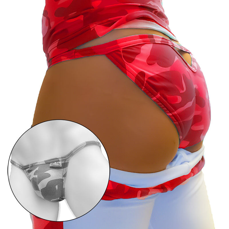 Icker Sea Camouflage Back Cut Out Micro Slip Tanga Bikini Underwear Red COI-21-01 - DealByEthan.gay loves Icker Sea