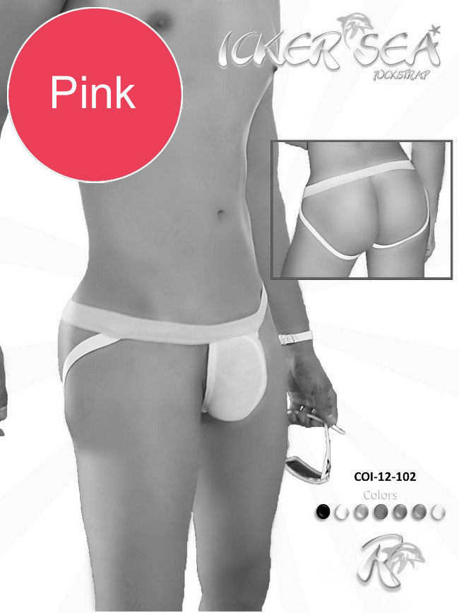 Icker Sea Contrast Jock Strap Underwear White/Pink COI-12-102 - DealByEthan.gay loves Icker Sea