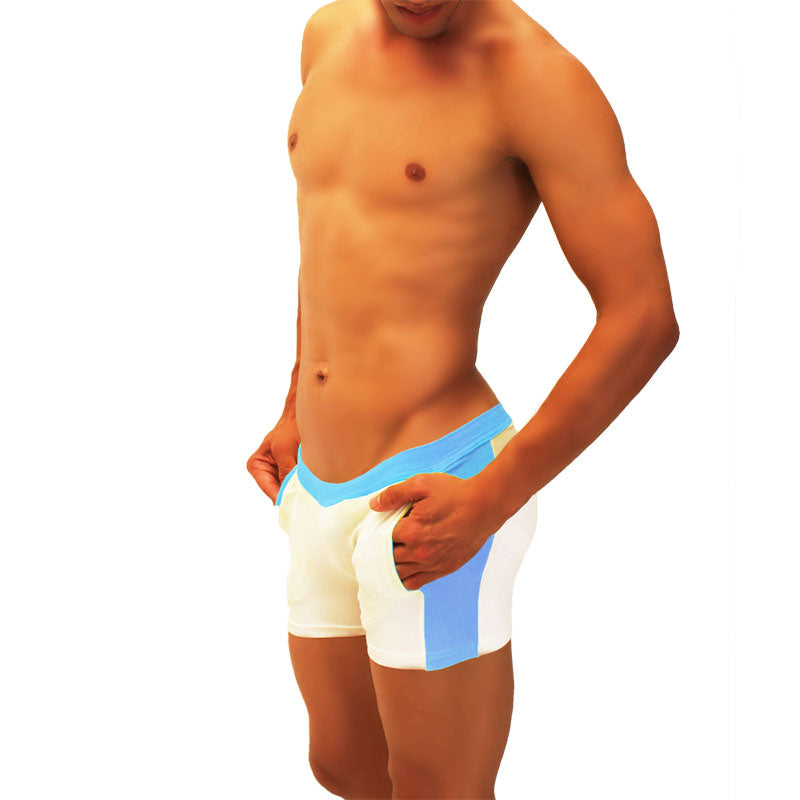 Icker Sea Contrast Side Panel Jock Shorts Blue SHR-19-01 - DealByEthan.gay loves Icker Sea