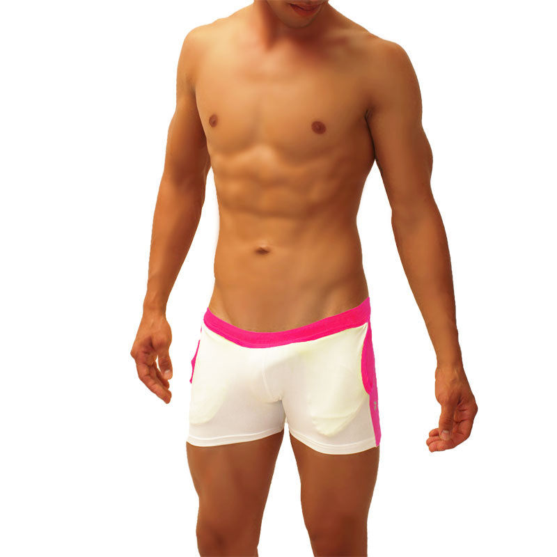 Icker Sea Contrast Side Panel Jock Shorts Fuchsia SHR-19-01 - DealByEthan.gay loves Icker Sea