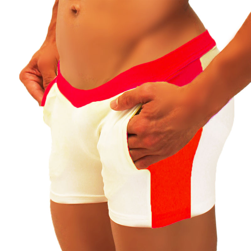 Icker Sea Contrast Side Panel Jock Shorts Red SHR-19-01 - DealByEthan.gay loves Icker Sea