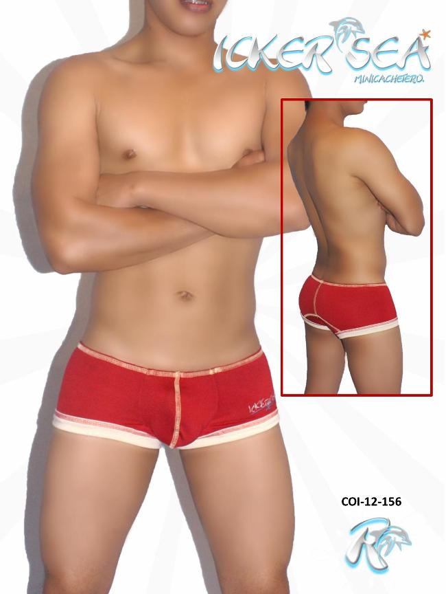 Icker Sea Contrast Stitching Mini Boxer Brief Underwear Red COI-12-156 - DealByEthan.gay loves Icker Sea