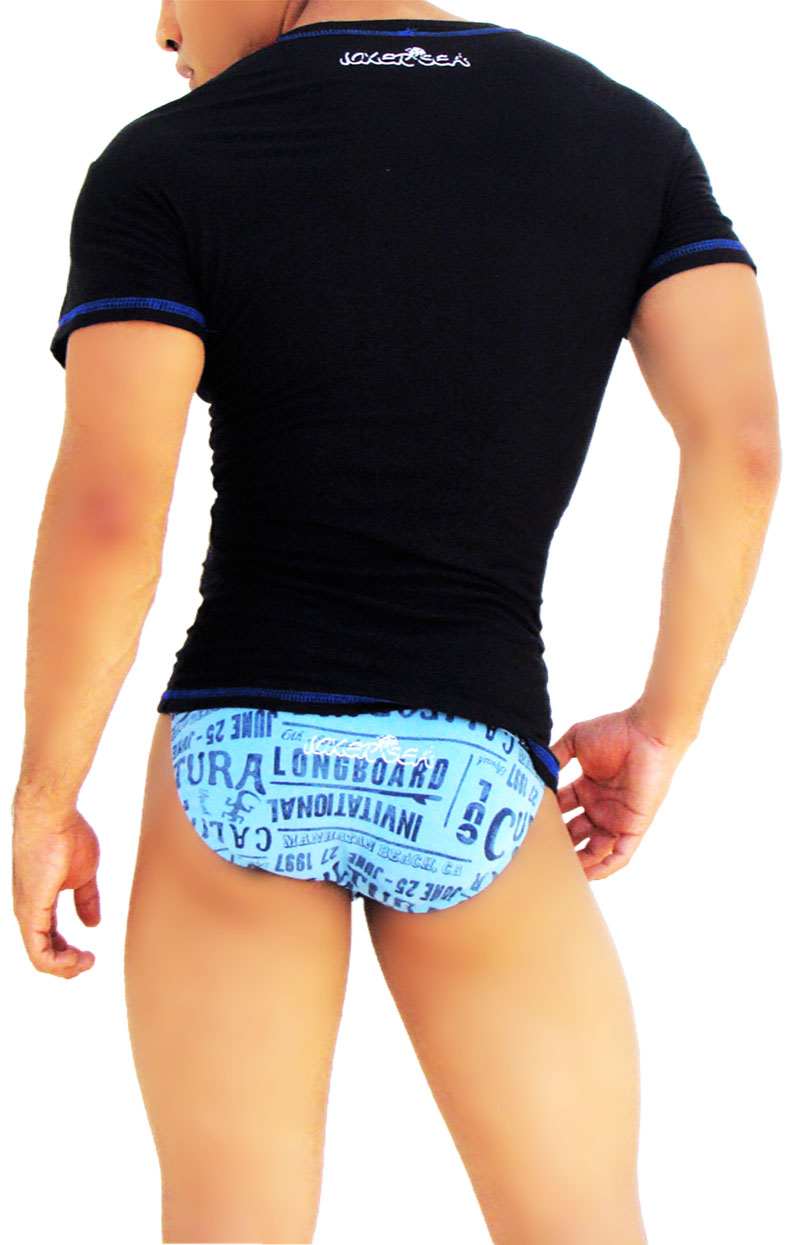 Icker Sea Contrast Stitching V Neck Short Sleeved T Shirt Black/Blue COI-S-14-BC-3 - DealByEthan.gay loves Icker Sea